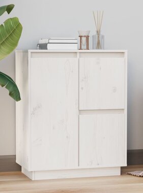 VidaXL Dressoir 60x34x75 cm massief grenenhout wit