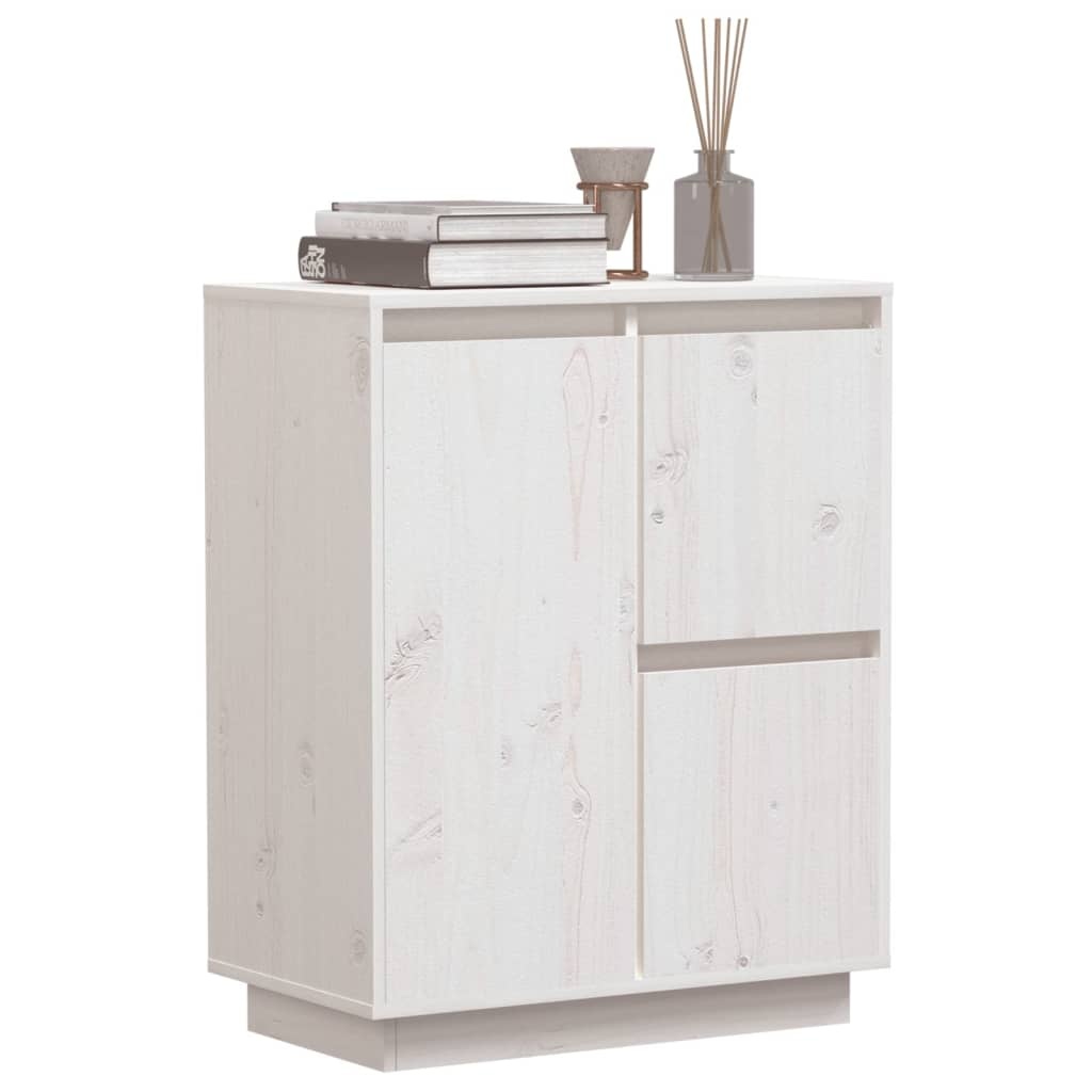 VidaXL Dressoir 60x34x75 cm massief grenenhout wit