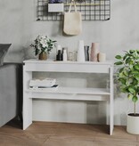 VidaXL Wandtafel 102x30x80 cm spaanplaat hoogglans wit