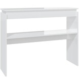VidaXL Wandtafel 102x30x80 cm spaanplaat hoogglans wit