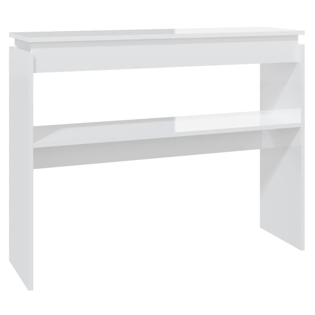 VidaXL Wandtafel 102x30x80 cm spaanplaat hoogglans wit