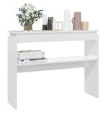 VidaXL Wandtafel 102x30x80 cm spaanplaat hoogglans wit