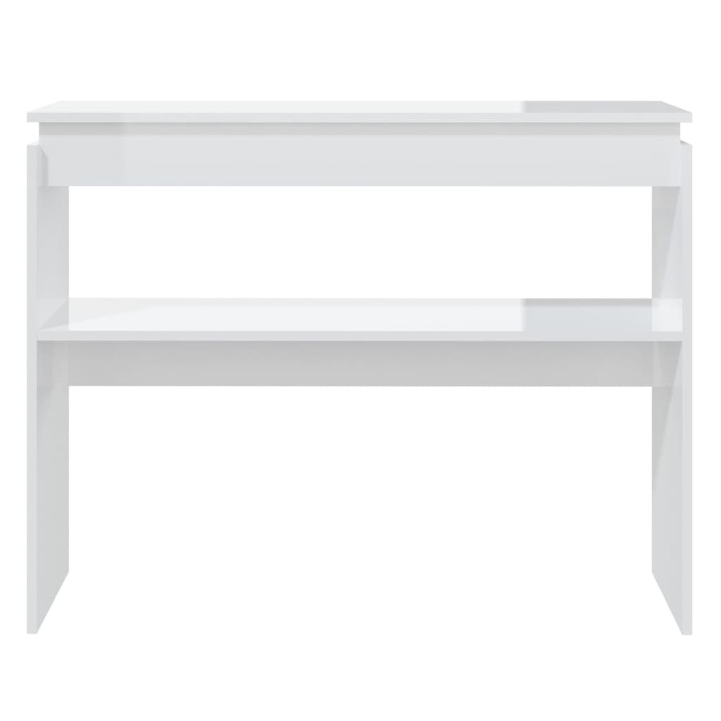 VidaXL Wandtafel 102x30x80 cm spaanplaat hoogglans wit