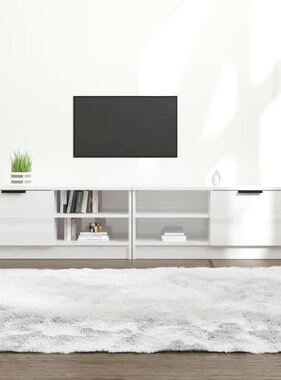 Tv-meubelen 2 st 80x35x36,5 cm bewerkt hout hoogglans wit