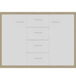 vidaXL Dressoir 88x30x65 cm spaanplaat wit en sonoma eikenkleurig