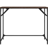 VidaXL Bureau 100x45x76 cm hout en gepoedercoat staal bruineikenkleur