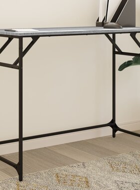 VidaXL Bureau 100x45x76 cm hout en gepoedercoat staal grijs sonoma