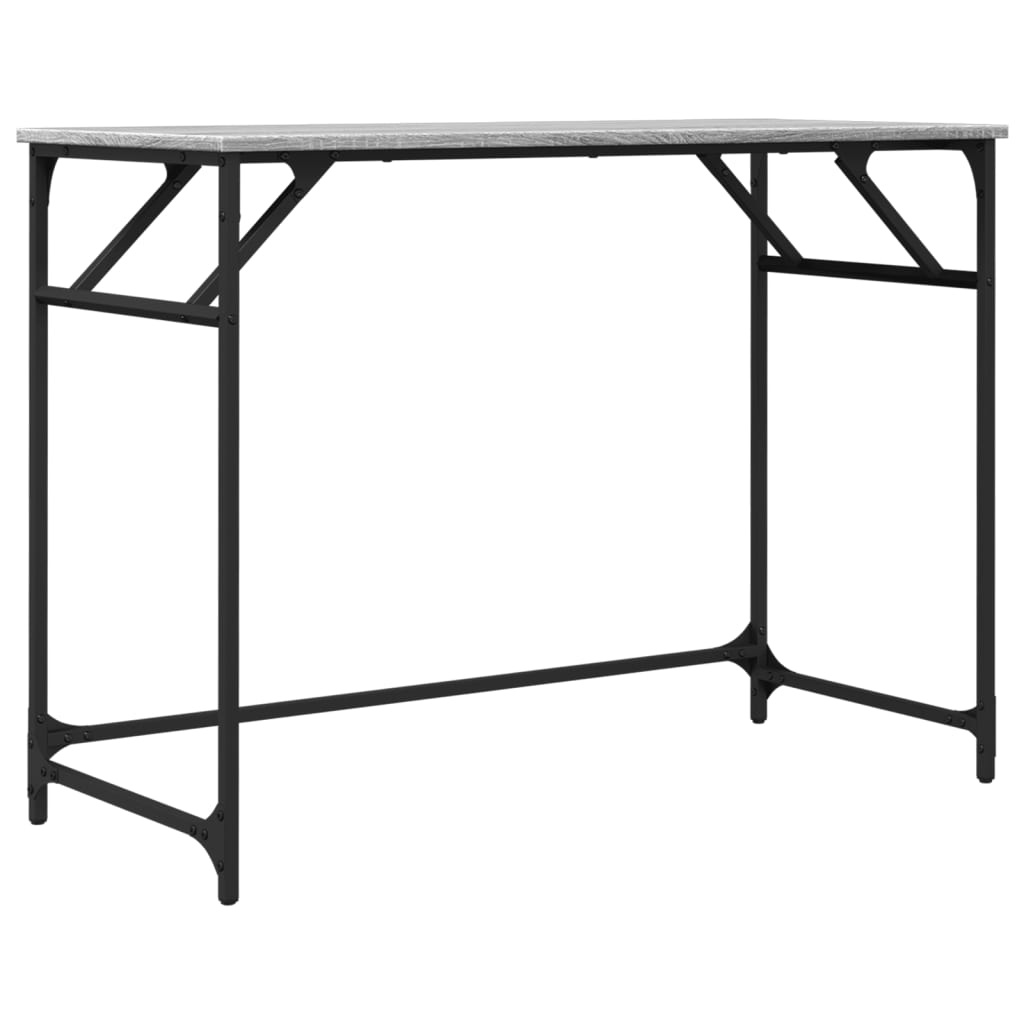 VidaXL Bureau 100x45x76 cm hout en gepoedercoat staal grijs sonoma