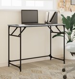 VidaXL Bureau 100x45x76 cm hout en gepoedercoat staal grijs sonoma