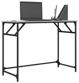 VidaXL Bureau 100x45x76 cm hout en gepoedercoat staal grijs sonoma