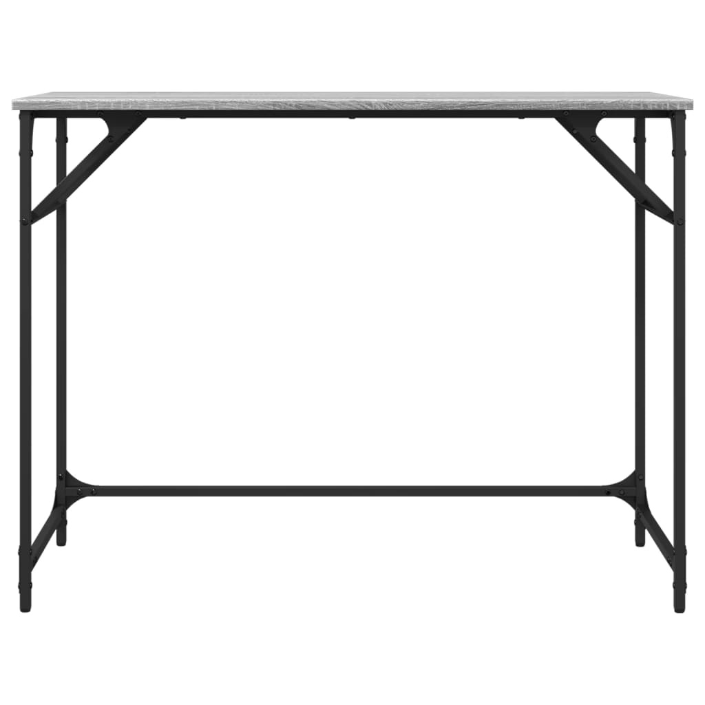 VidaXL Bureau 100x45x76 cm hout en gepoedercoat staal grijs sonoma