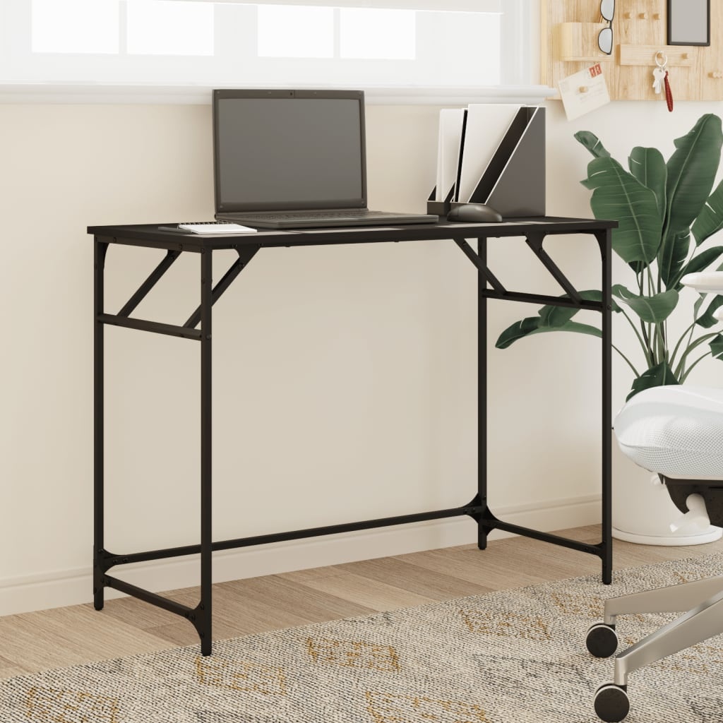 VidaXL Bureau 100x45x76 cm bewerkt hout en gepoedercoat staal