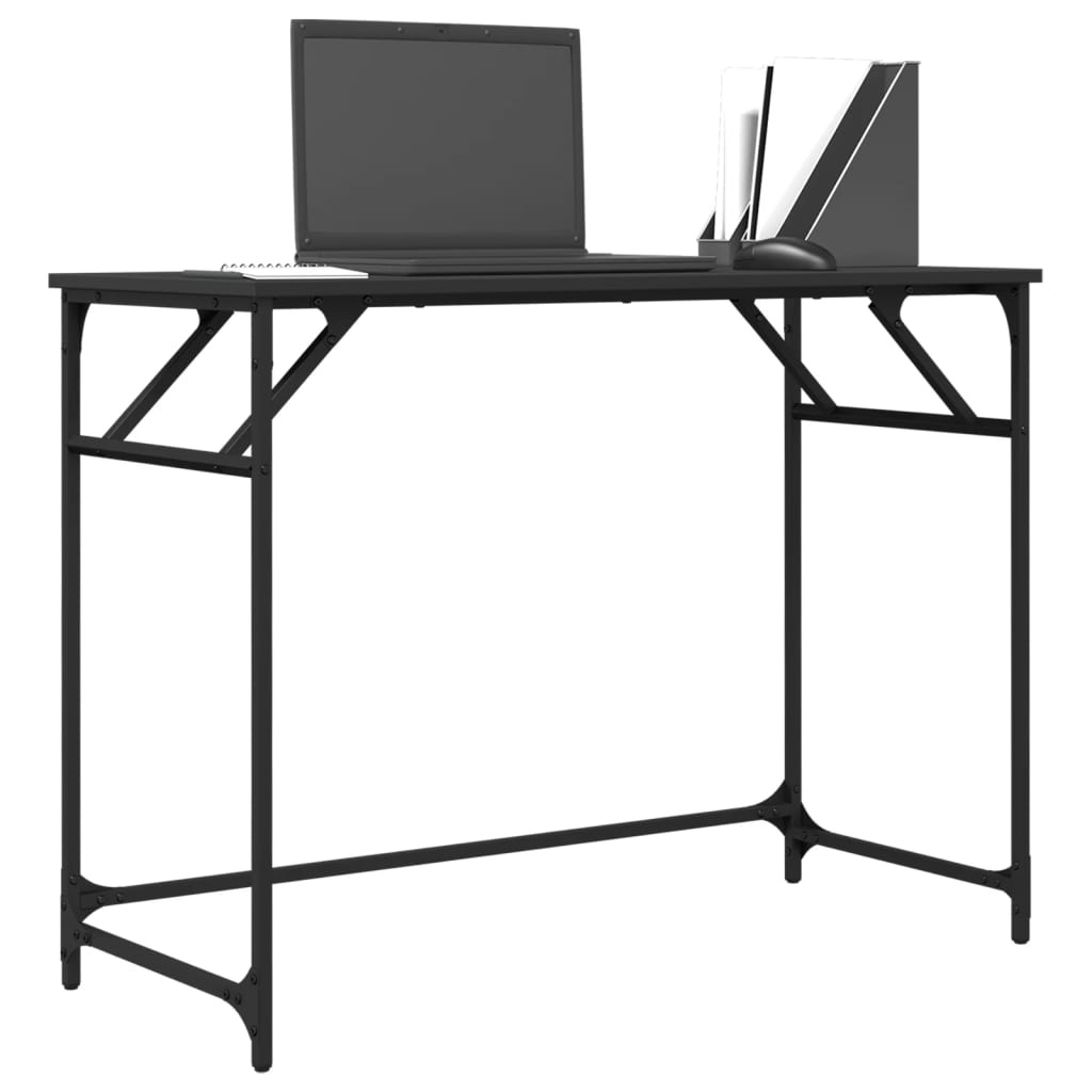 VidaXL Bureau 100x45x76 cm bewerkt hout en gepoedercoat staal