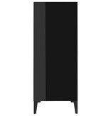 vidaXL Dressoir 57x35x90 cm spaanplaat hoogglans zwart