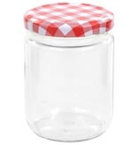 vidaXL Jampotten met wit met rode deksels 48 st 230 ml glas
