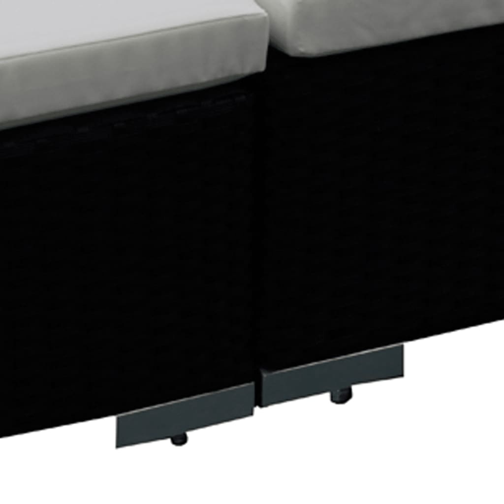 VidaXL 6-delige Loungeset met kussens poly rattan zwart