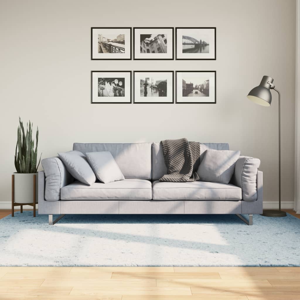 vidaXL Vloerkleed HUARTE laagpolig zacht wasbaar 160x230 cm blauw