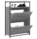 VidaXL Schoenenkast 75x34x112 cm bewerkt hout grijs sonoma eikenkleur
