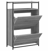 VidaXL Schoenenkast 75x34x112 cm bewerkt hout grijs sonoma eikenkleur