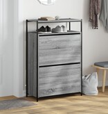 VidaXL Schoenenkast 75x34x112 cm bewerkt hout grijs sonoma eikenkleur