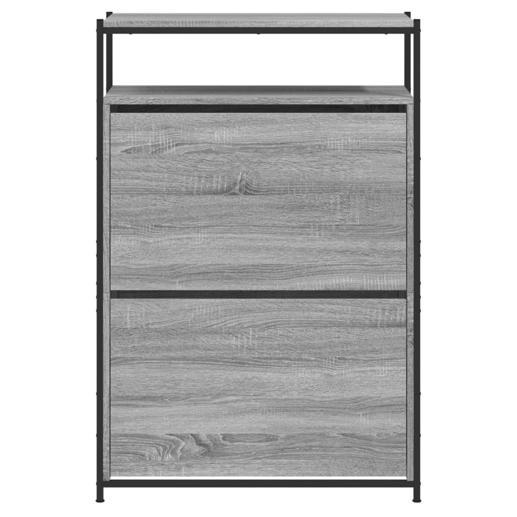 VidaXL Schoenenkast 75x34x112 cm bewerkt hout grijs sonoma eikenkleur
