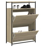 VidaXL Schoenenkast 75x34x112 cm bewerkt hout sonoma eikenkleurig
