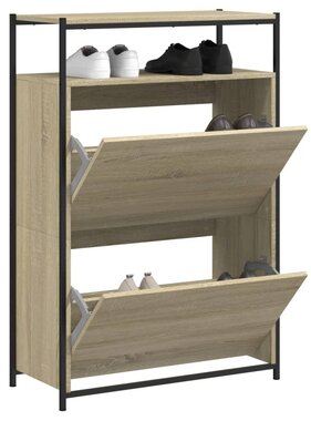 VidaXL Schoenenkast 75x34x112 cm bewerkt hout sonoma eikenkleurig
