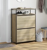 VidaXL Schoenenkast 75x34x112 cm bewerkt hout sonoma eikenkleurig
