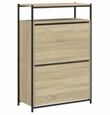 VidaXL Schoenenkast 75x34x112 cm bewerkt hout sonoma eikenkleurig