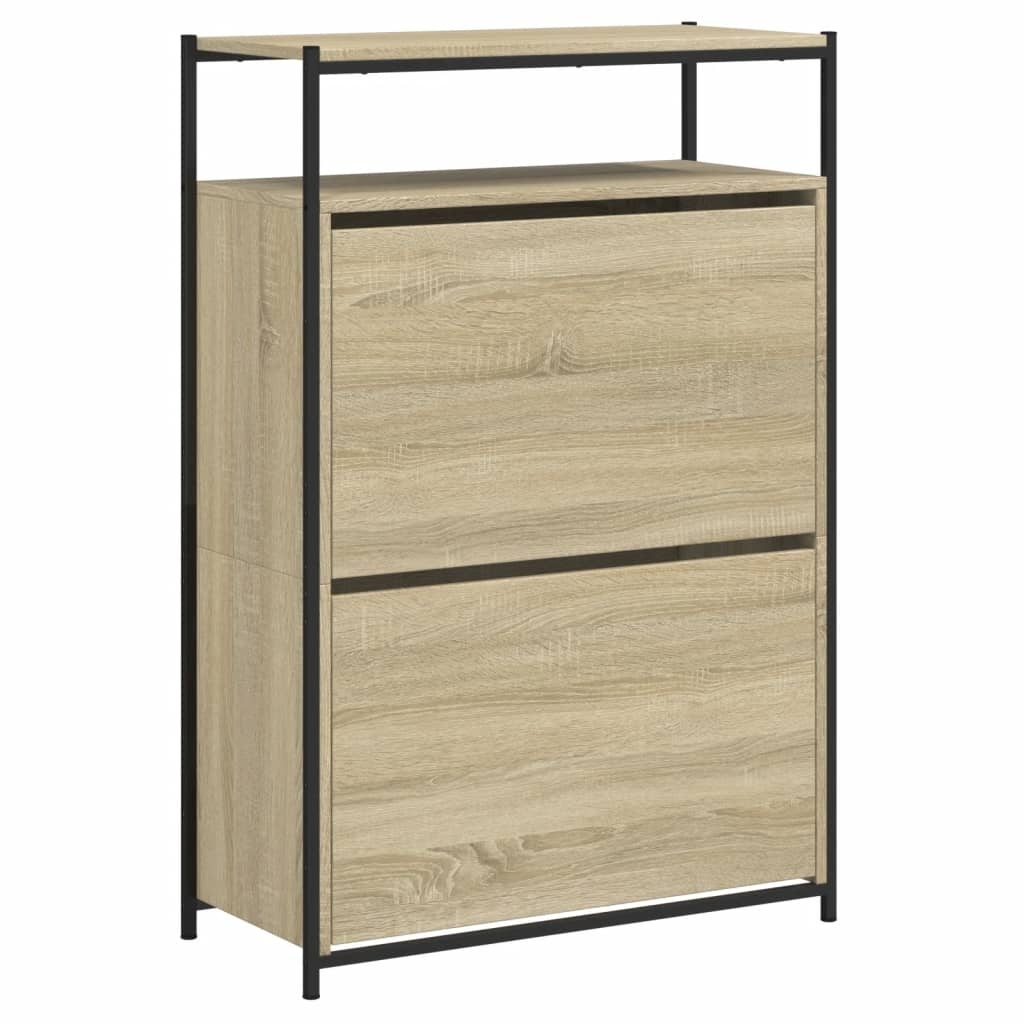 VidaXL Schoenenkast 75x34x112 cm bewerkt hout sonoma eikenkleurig
