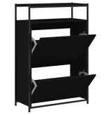 VidaXL Schoenenkast 75x34x112 cm bewerkt hout zwart