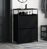 VidaXL Schoenenkast 75x34x112 cm bewerkt hout zwart