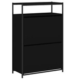 VidaXL Schoenenkast 75x34x112 cm bewerkt hout zwart