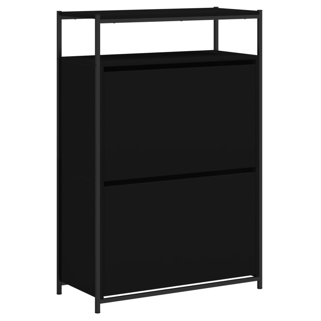 VidaXL Schoenenkast 75x34x112 cm bewerkt hout zwart