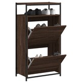 VidaXL Schoenenkast 60x34x112 cm bewerkt hout bruineikenkleurig