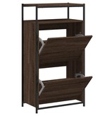 VidaXL Schoenenkast 60x34x112 cm bewerkt hout bruineikenkleurig