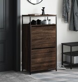 VidaXL Schoenenkast 60x34x112 cm bewerkt hout bruineikenkleurig