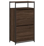 VidaXL Schoenenkast 60x34x112 cm bewerkt hout bruineikenkleurig