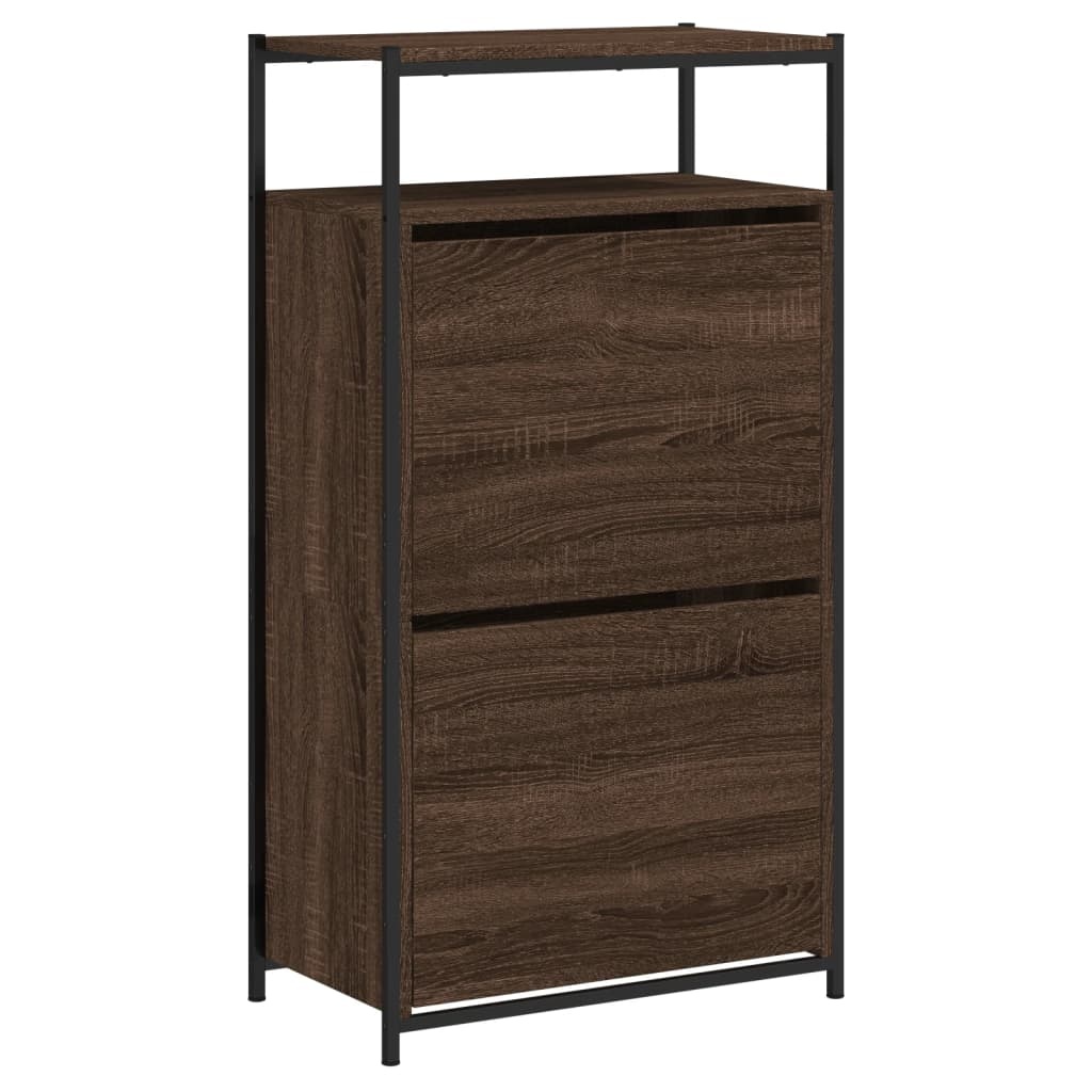 VidaXL Schoenenkast 60x34x112 cm bewerkt hout bruineikenkleurig