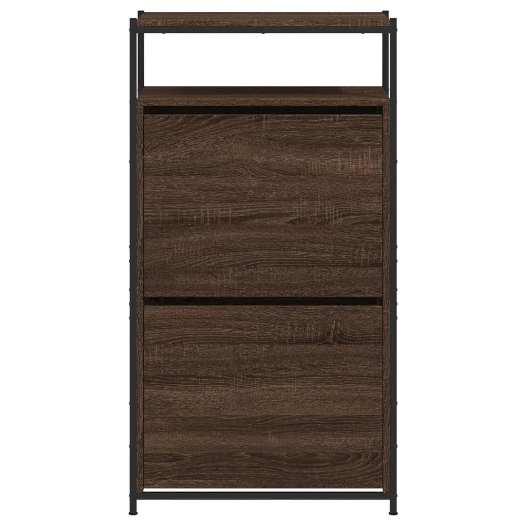 VidaXL Schoenenkast 60x34x112 cm bewerkt hout bruineikenkleurig