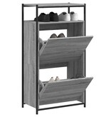 VidaXL Schoenenkast 60x34x112 cm bewerkt hout grijs sonoma eikenkleur
