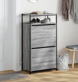 VidaXL Schoenenkast 60x34x112 cm bewerkt hout grijs sonoma eikenkleur