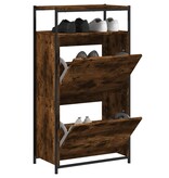 VidaXL Schoenenkast 60x34x112 cm bewerkt hout gerookt eikenkleurig
