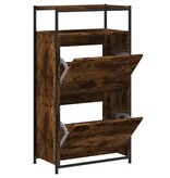 VidaXL Schoenenkast 60x34x112 cm bewerkt hout gerookt eikenkleurig
