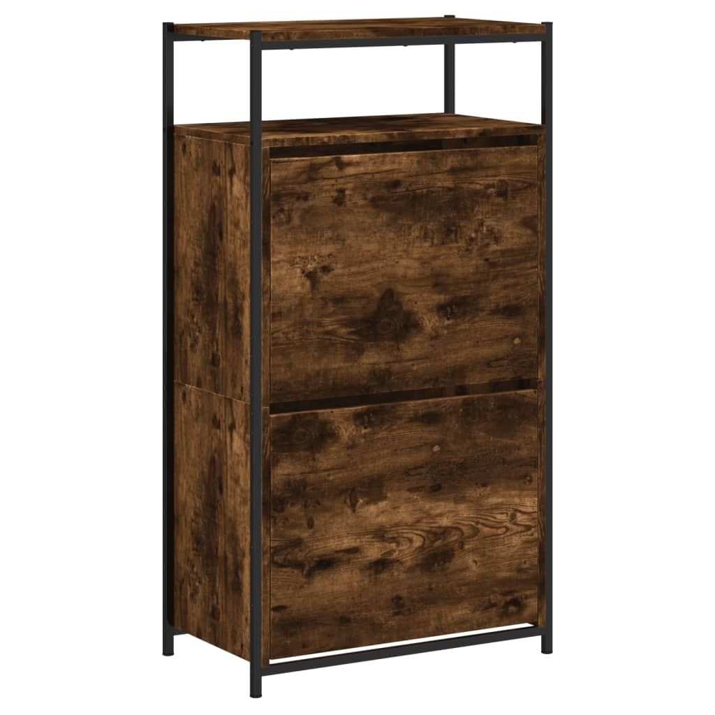 VidaXL Schoenenkast 60x34x112 cm bewerkt hout gerookt eikenkleurig