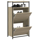 VidaXL Schoenenkast 60x34x112 cm bewerkt hout sonoma eikenkleurig