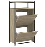 VidaXL Schoenenkast 60x34x112 cm bewerkt hout sonoma eikenkleurig