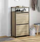 VidaXL Schoenenkast 60x34x112 cm bewerkt hout sonoma eikenkleurig