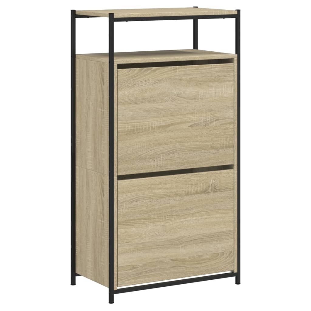 VidaXL Schoenenkast 60x34x112 cm bewerkt hout sonoma eikenkleurig