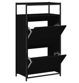 VidaXL Schoenenkast 60x34x112 cm bewerkt hout zwart